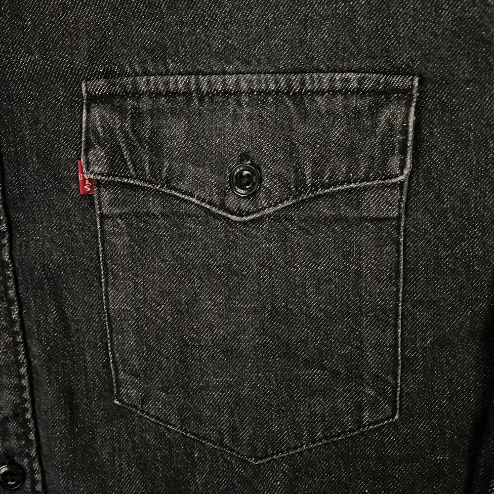 Levis Denim Shirt Mens XL Relaxed Fit Black Cotton Hemp Button Up Reb Tab NWT